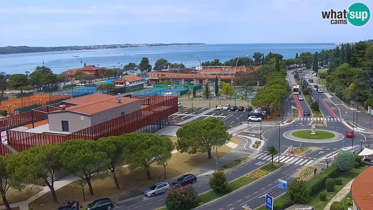 Portorož Webcam – Blick auf den Yachthafen und die Tennisplätze