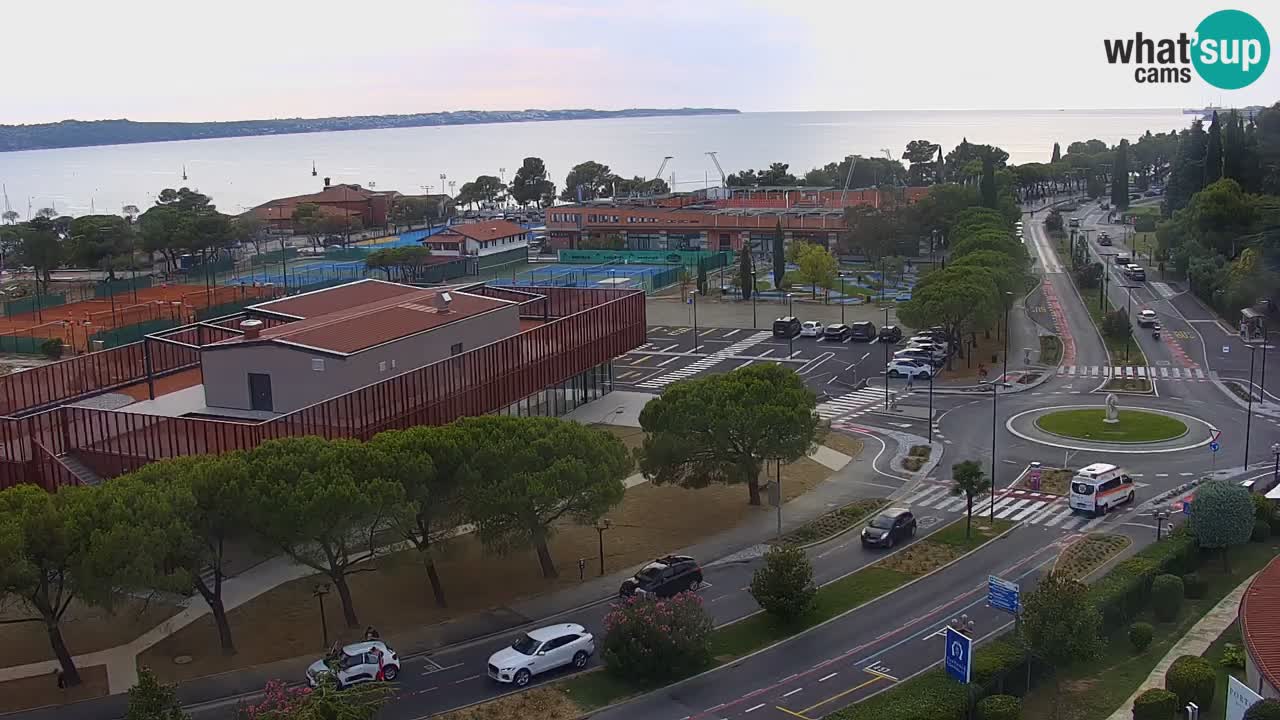 Portorož Live Webcam – view of the marina and tennis courts