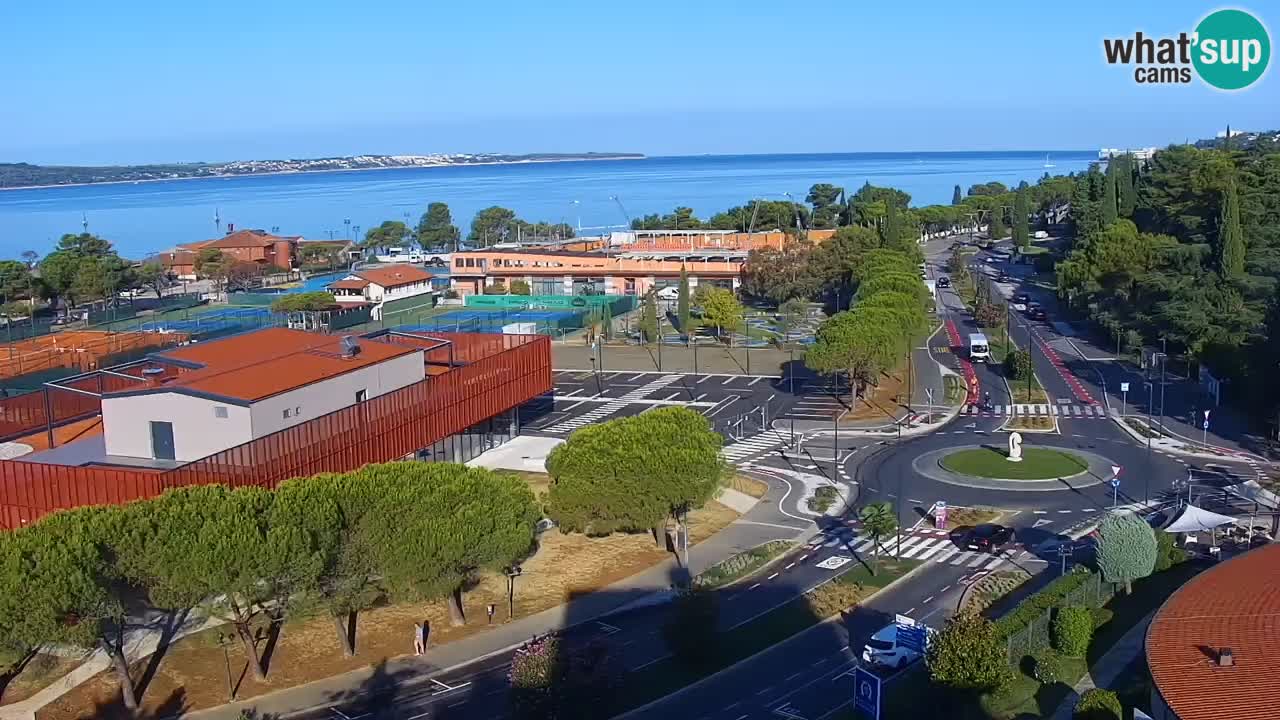 Portorož Webcam – Blick auf den Yachthafen und die Tennisplätze