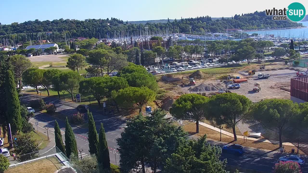 Portorož Webcam – Blick auf den Yachthafen und die Tennisplätze