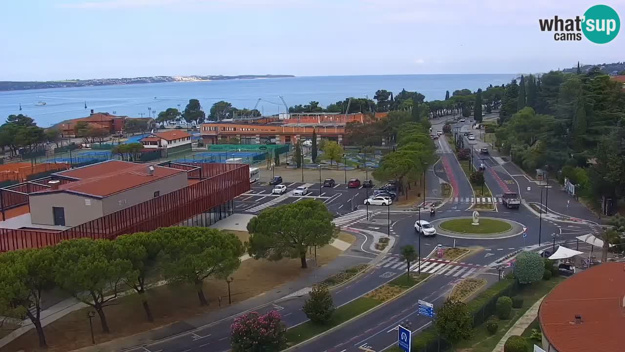 Portorož Live Webcam – view of the marina and tennis courts