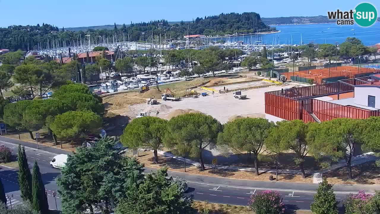 Portorož Live Webcam – view of the marina and tennis courts