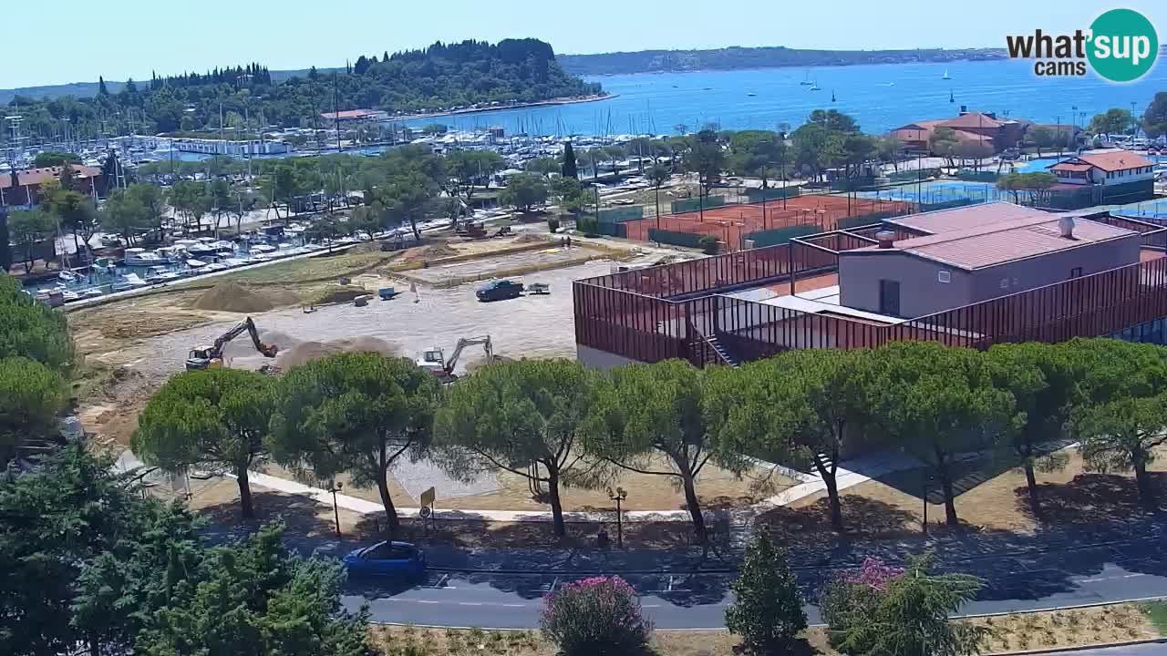 Portorož Live Webcam – view of the marina and tennis courts
