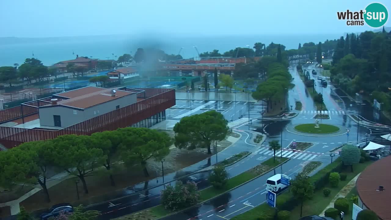 Portorož Live Webcam – view of the marina and tennis courts