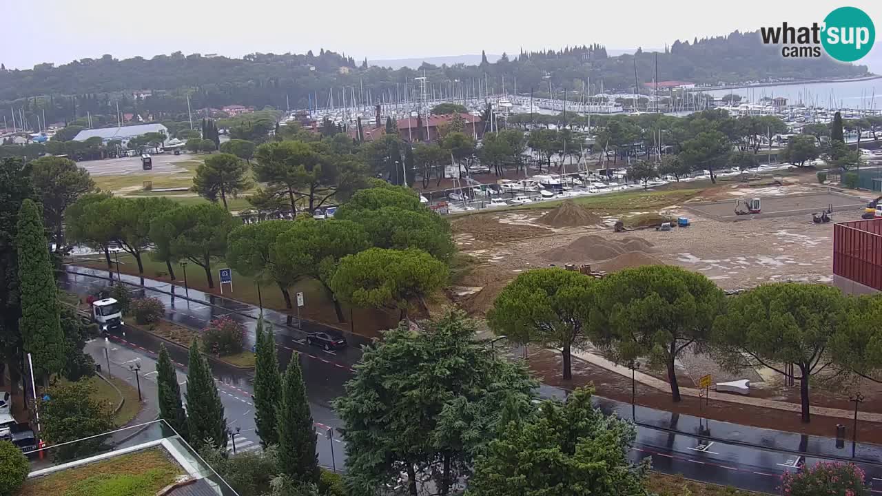Portorož Live Webcam – view of the marina and tennis courts