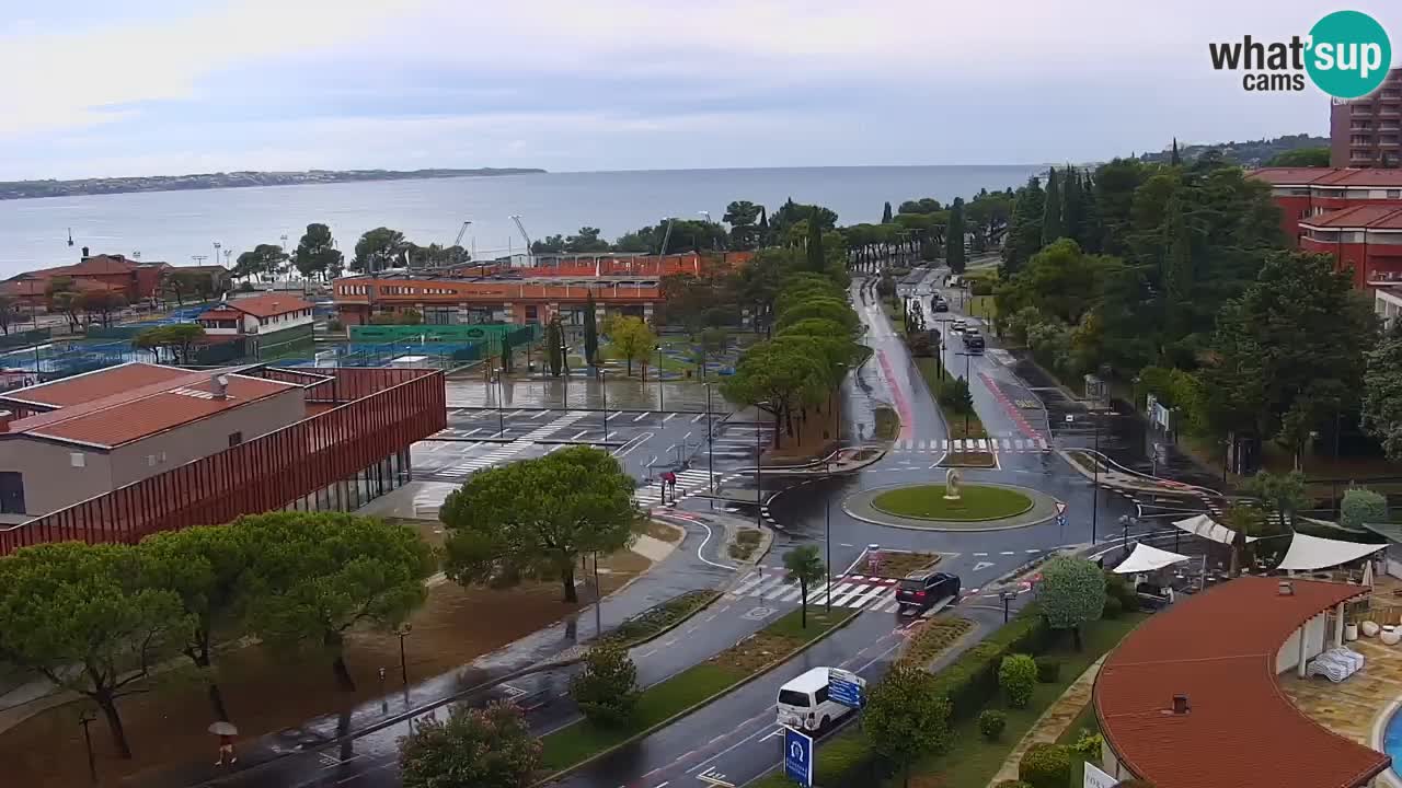 Portorož Live Webcam – view of the marina and tennis courts