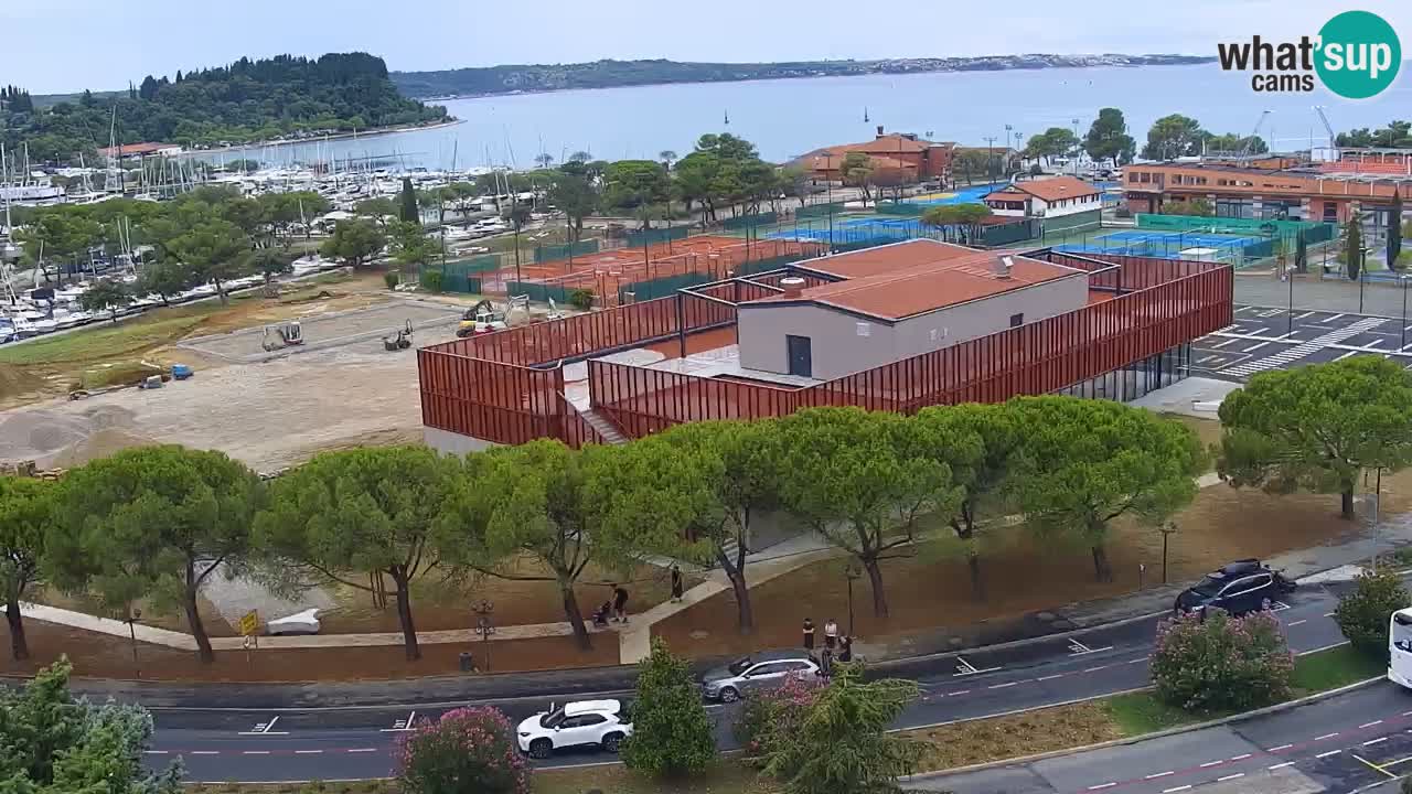 Portorož Live Webcam – view of the marina and tennis courts