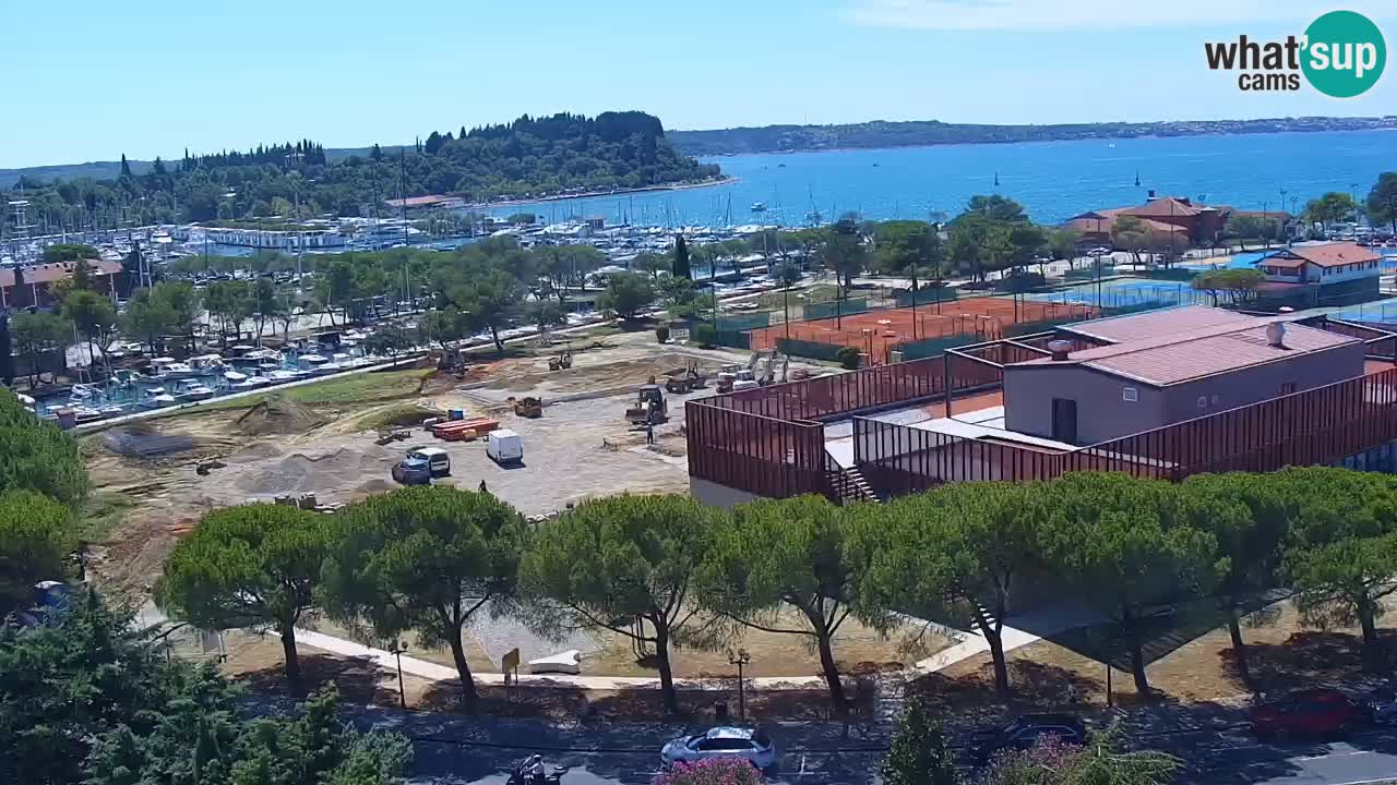 Portorož Live Webcam – view of the marina and tennis courts