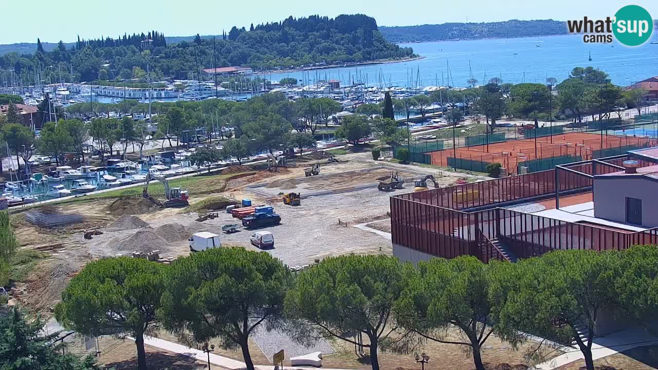 Portorož Webcam – Blick auf den Yachthafen und die Tennisplätze