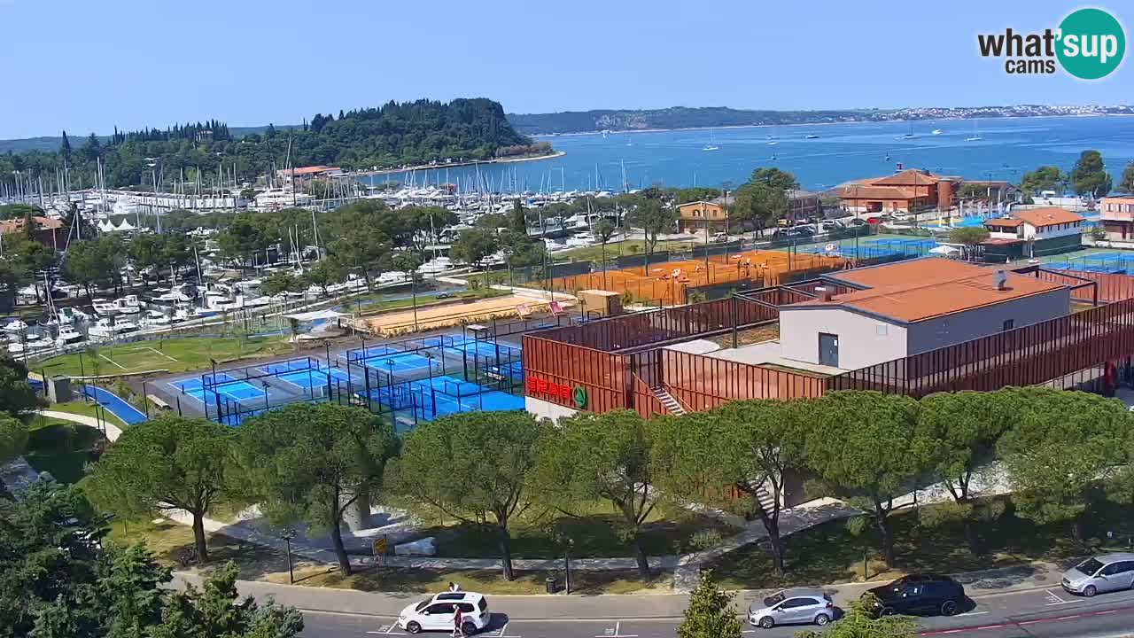 Portorose Live Webcam – vista sulla marina e i campi da tennis