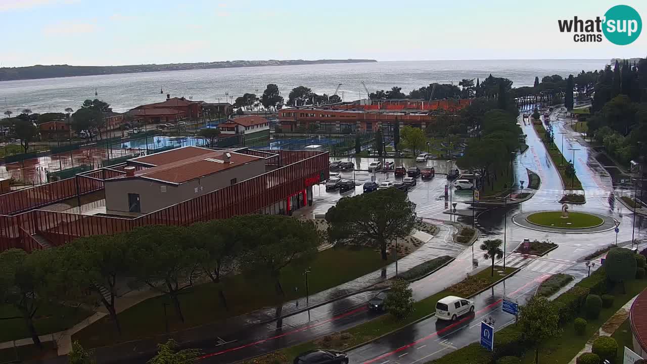 Portorož Live Webcam – view of the marina and tennis courts
