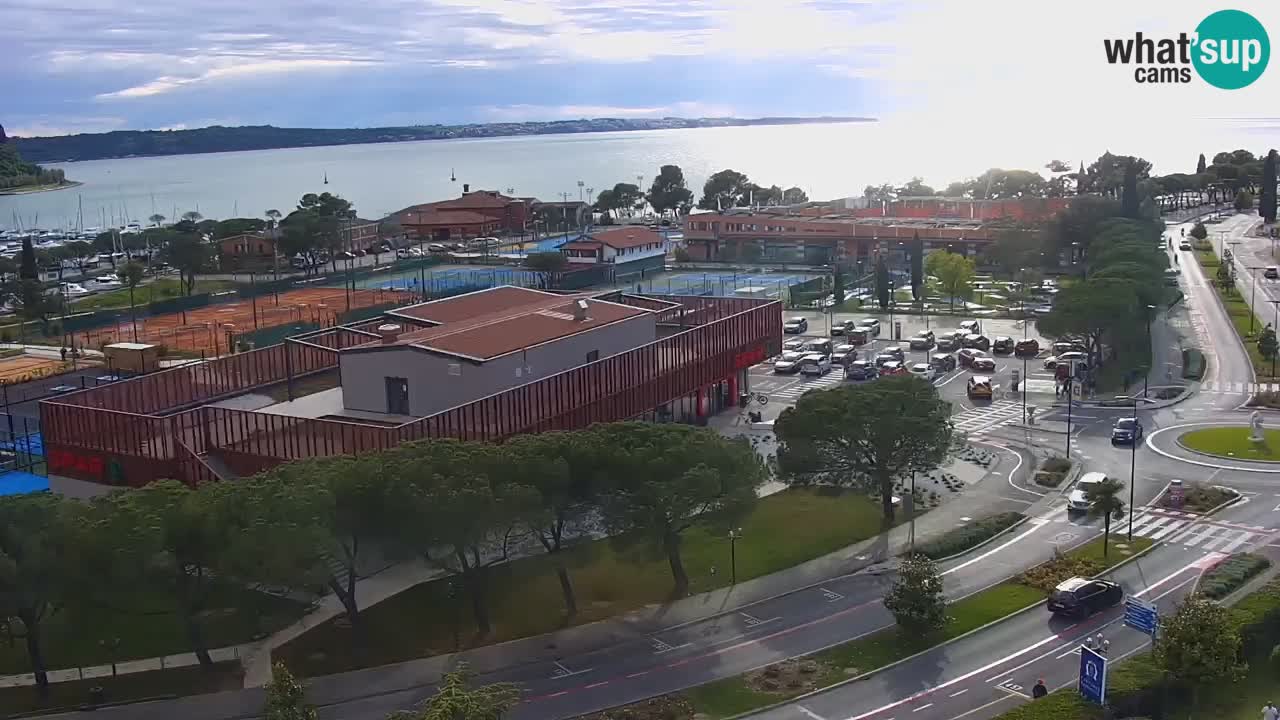Portorož Live Webcam – view of the marina and tennis courts