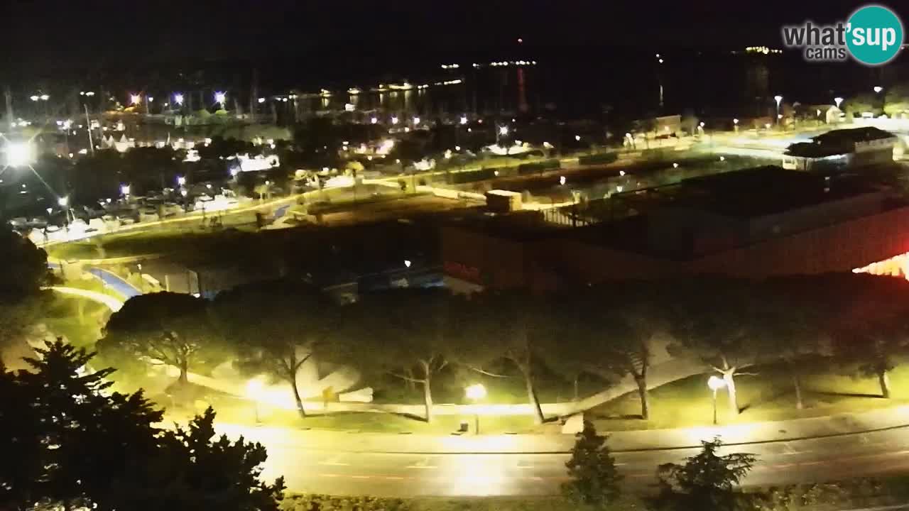 Portorož spletna kamera – pogled na marino in teniška igrišča