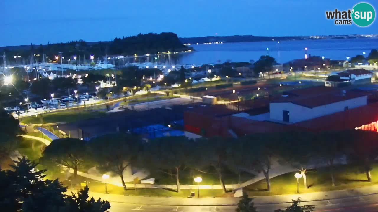 Portorož Webcam – Blick auf den Yachthafen und die Tennisplätze
