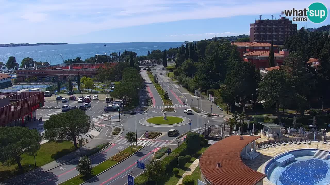 Portorož spletna kamera – pogled na marino in teniška igrišča