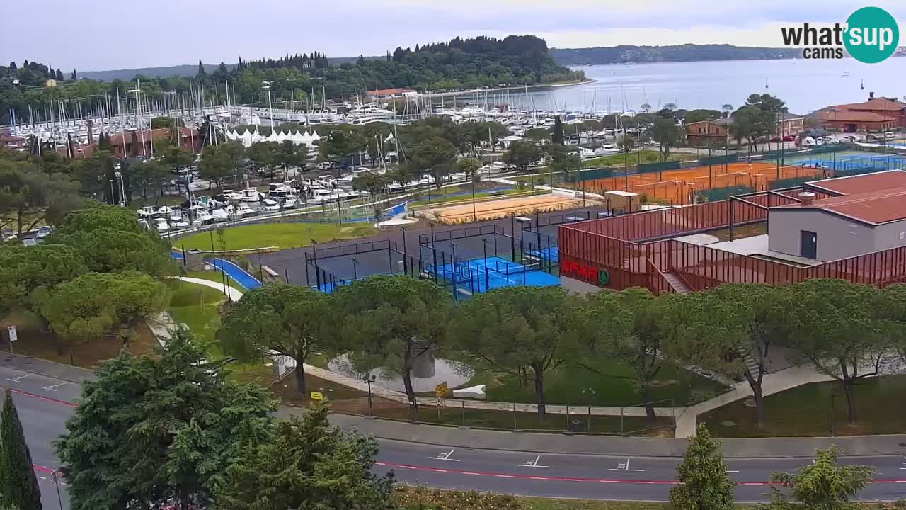 Portorož Live Webcam – view of the marina and tennis courts