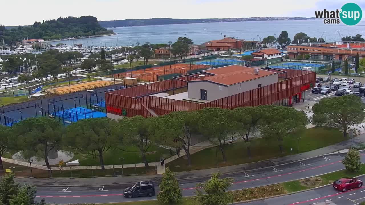 Portorož Live Webcam – view of the marina and tennis courts