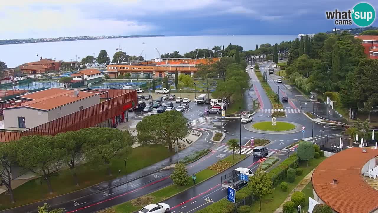 Portorož Live Webcam – view of the marina and tennis courts