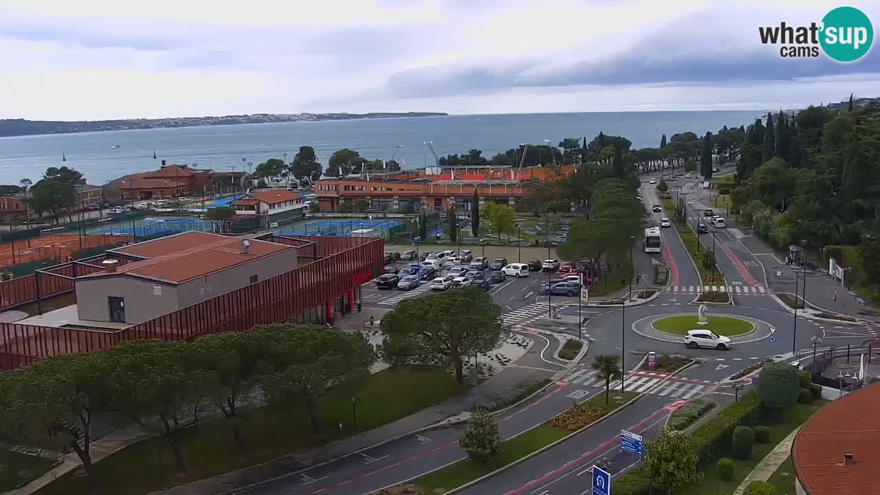Portorose Live Webcam – vista sulla marina e i campi da tennis