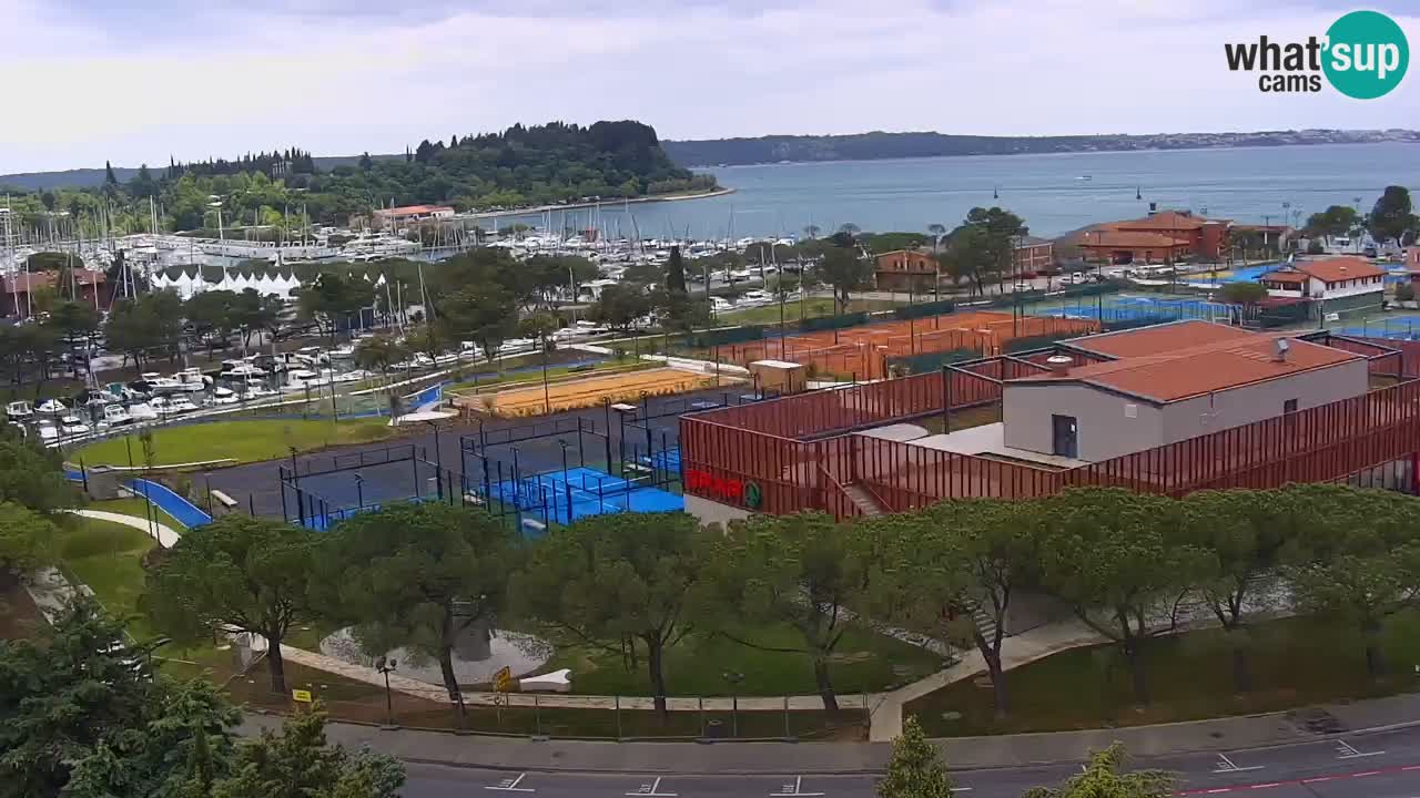 Portorose Live Webcam – vista sulla marina e i campi da tennis