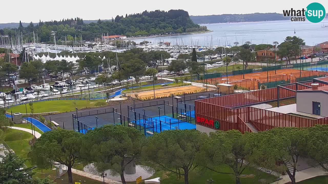 Portorose Live Webcam – vista sulla marina e i campi da tennis