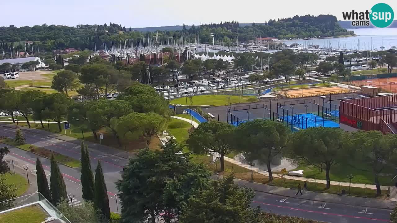 Portorož Live Webcam – view of the marina and tennis courts