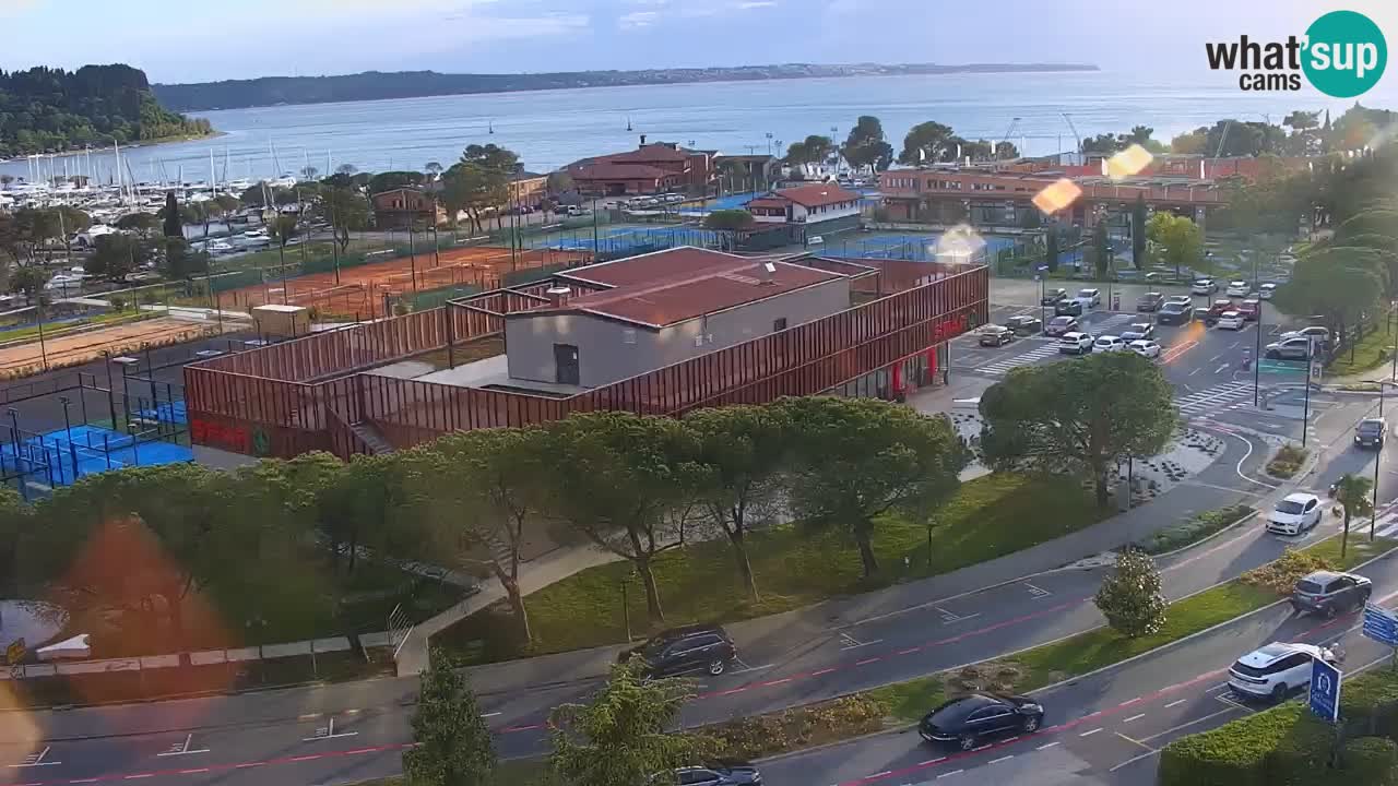 Portorož Live Webcam – view of the marina and tennis courts