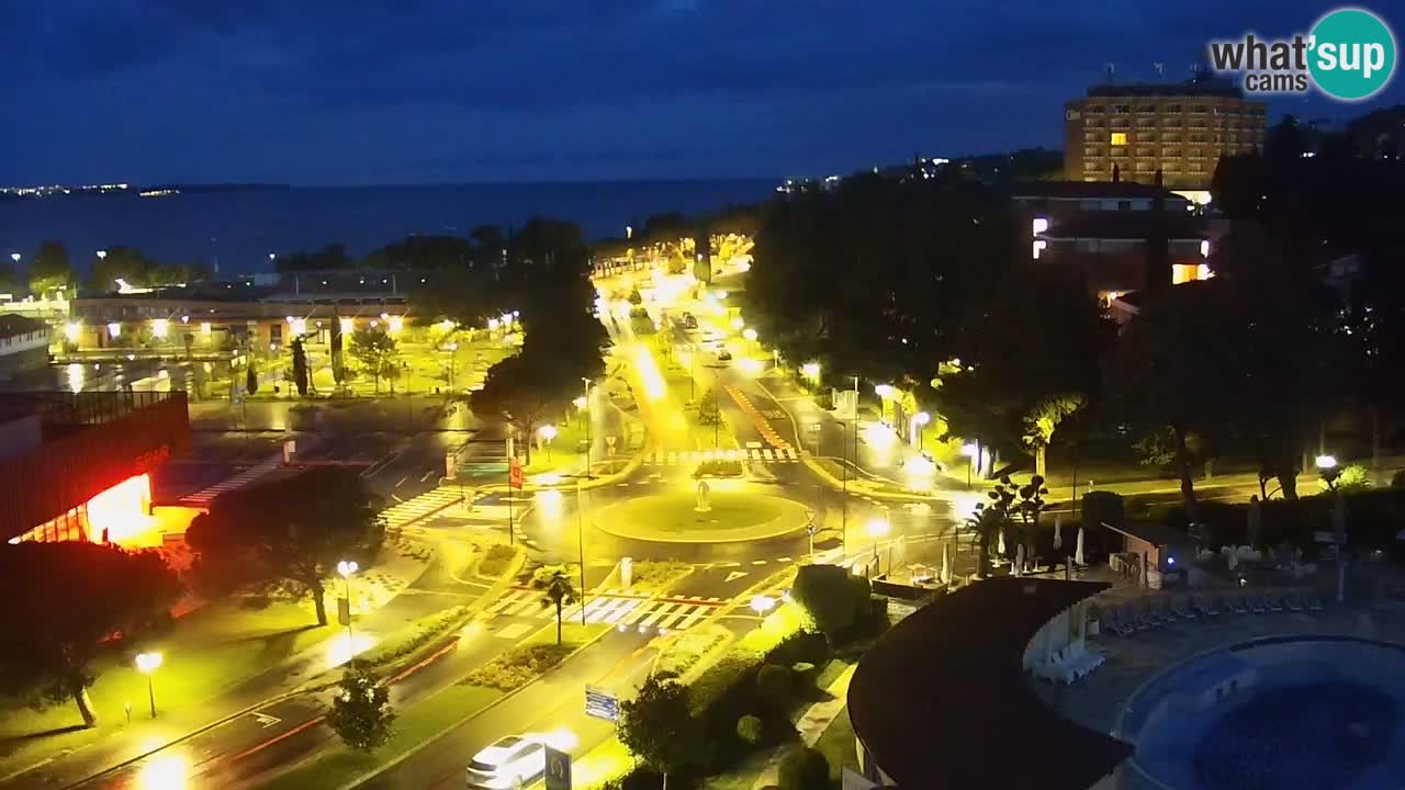 Portorož spletna kamera – pogled na marino in teniška igrišča