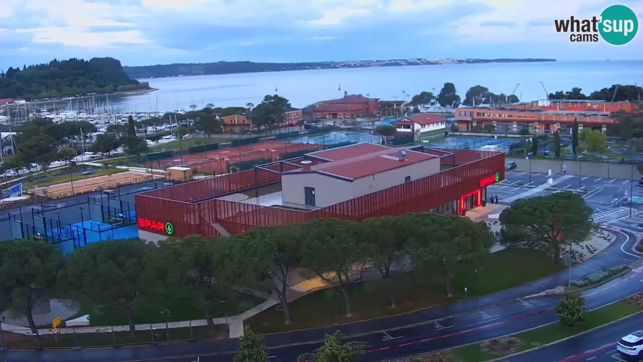 Portorose Live Webcam – vista sulla marina e i campi da tennis