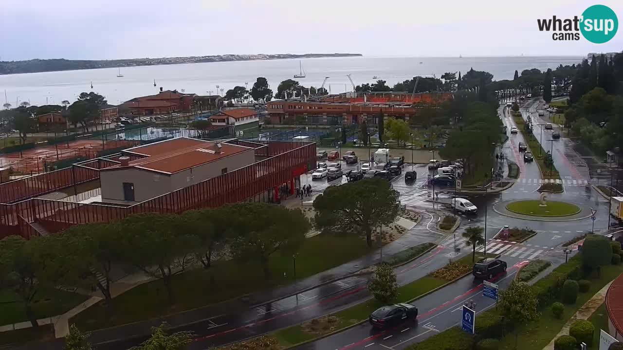 Portorož Webcam – Blick auf den Yachthafen und die Tennisplätze
