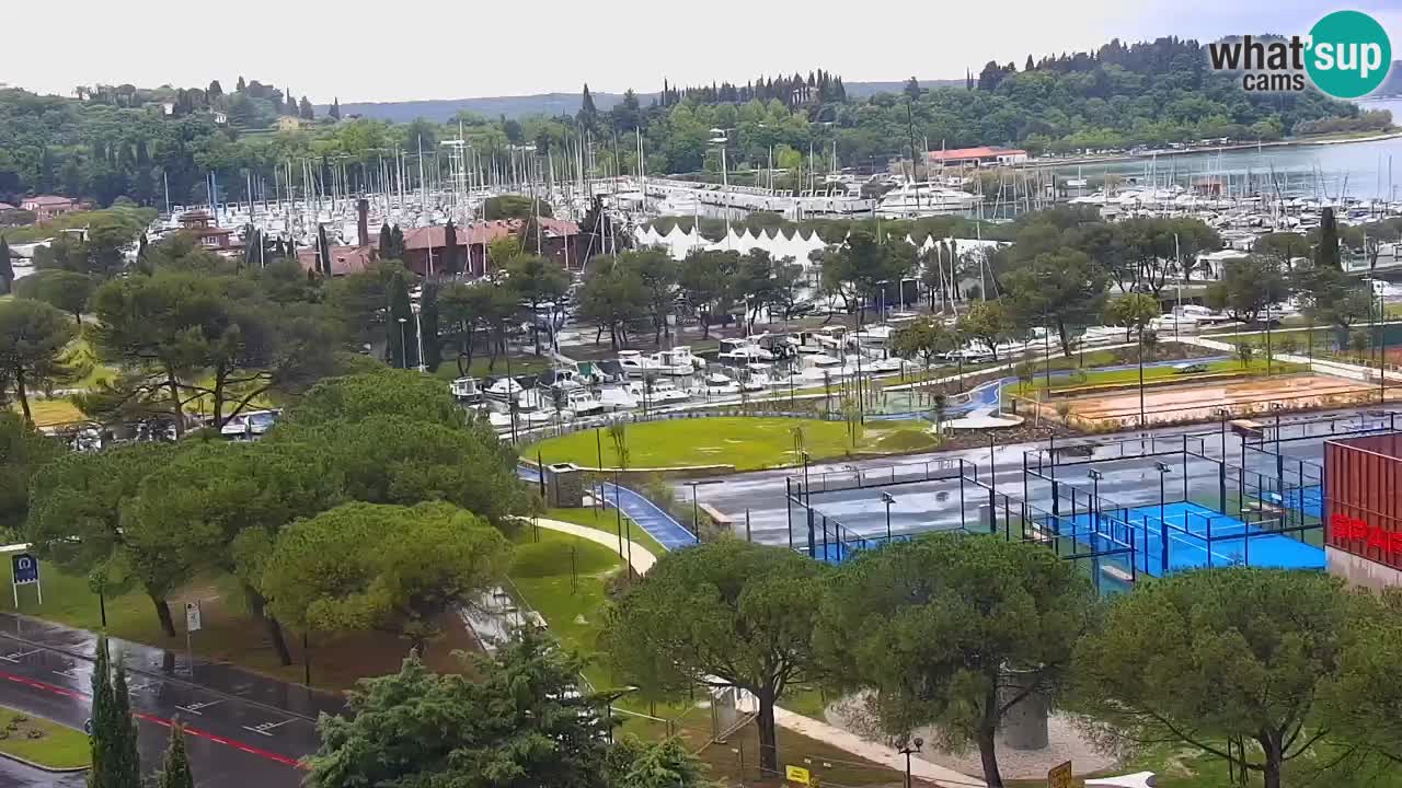 Portorož Live Webcam – view of the marina and tennis courts