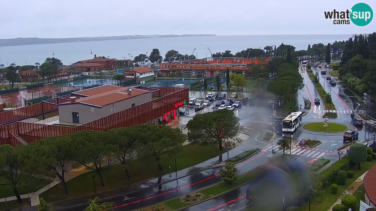 Portorož Webcam – Blick auf den Yachthafen und die Tennisplätze