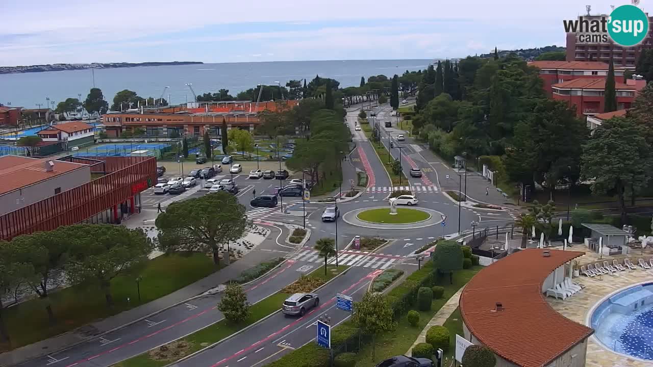 Portorož Live Webcam – view of the marina and tennis courts