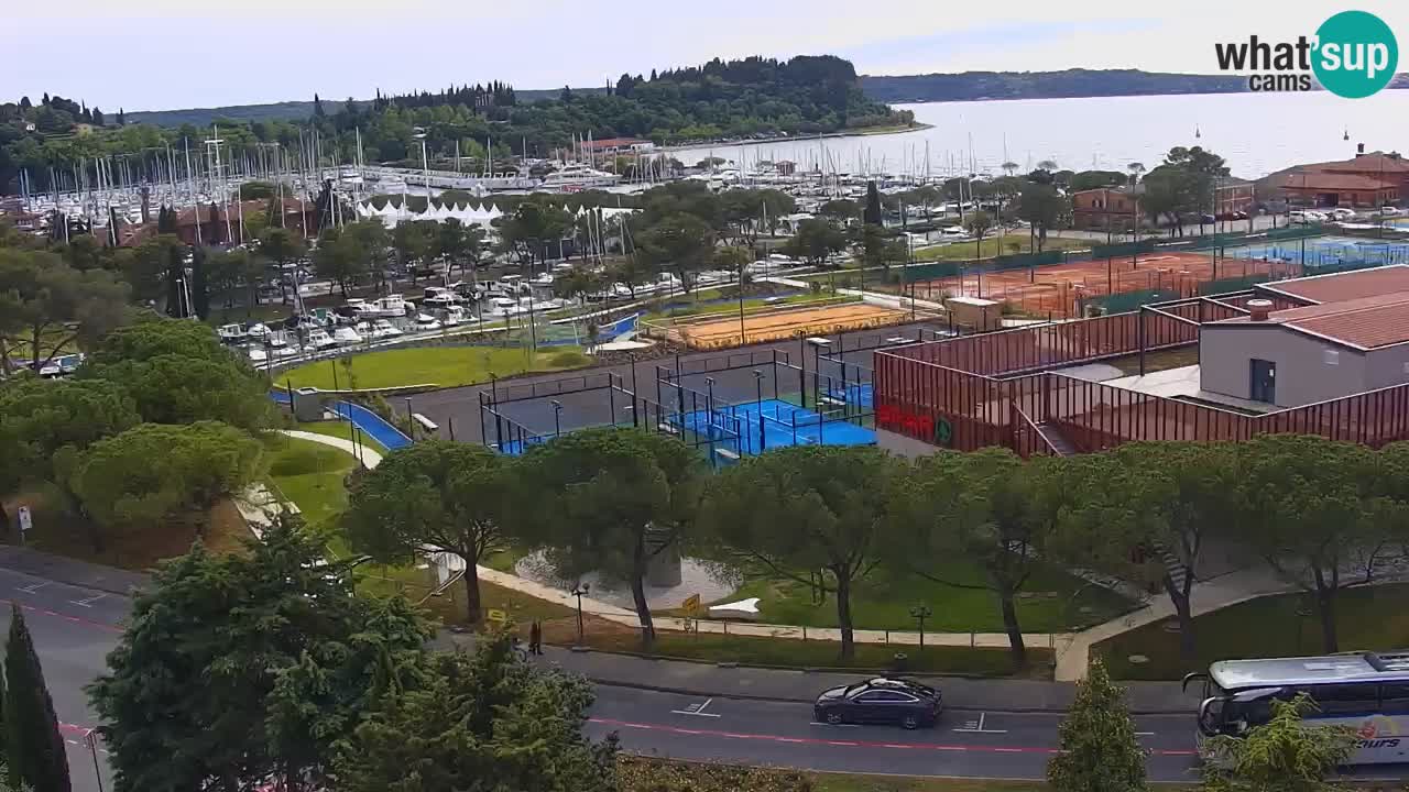 Portorož Live Webcam – view of the marina and tennis courts
