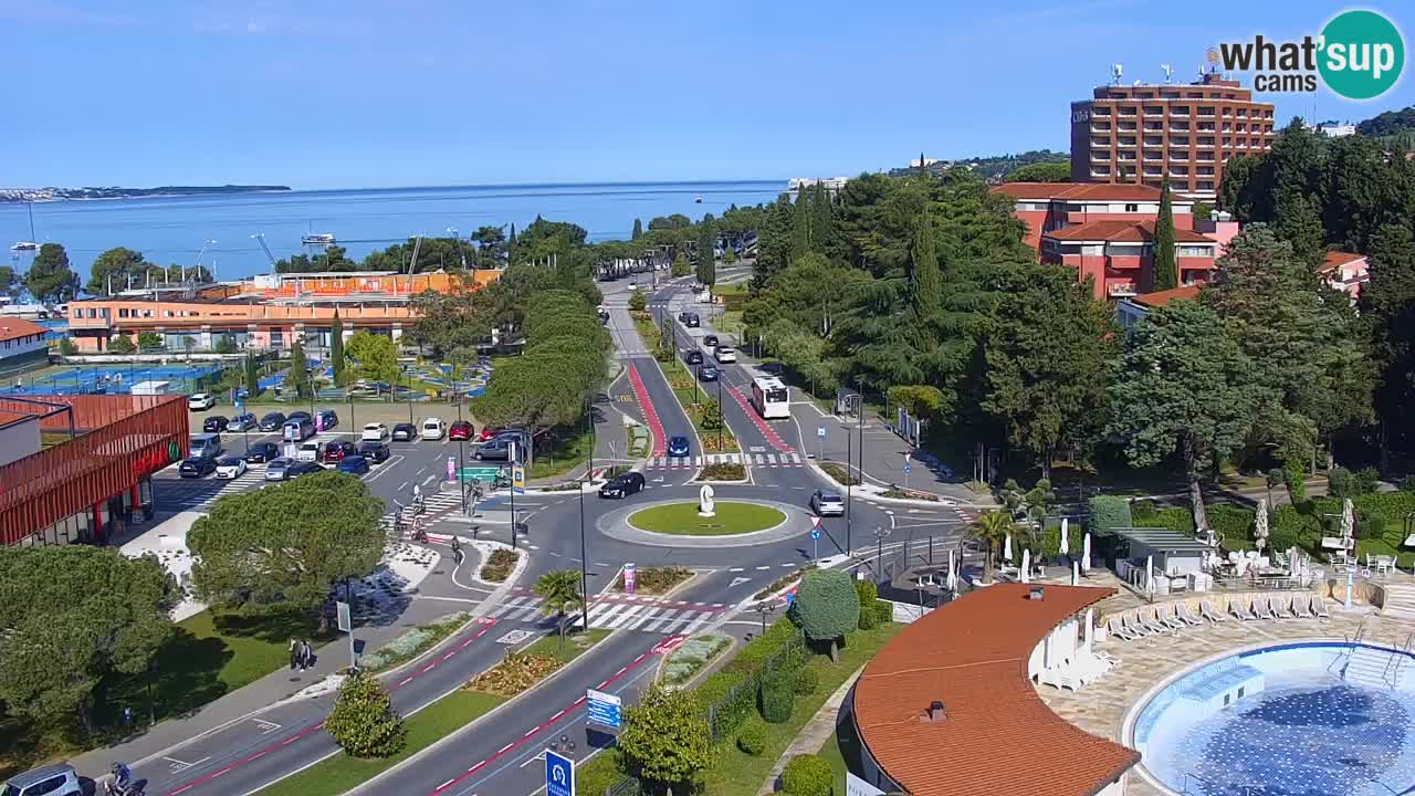 Portorož Webcam – Blick auf den Yachthafen und die Tennisplätze