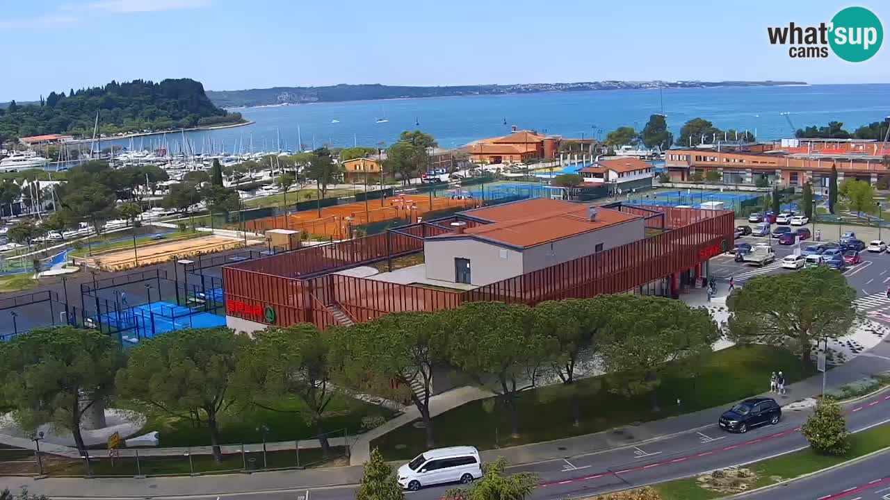 Portorose Live Webcam – vista sulla marina e i campi da tennis