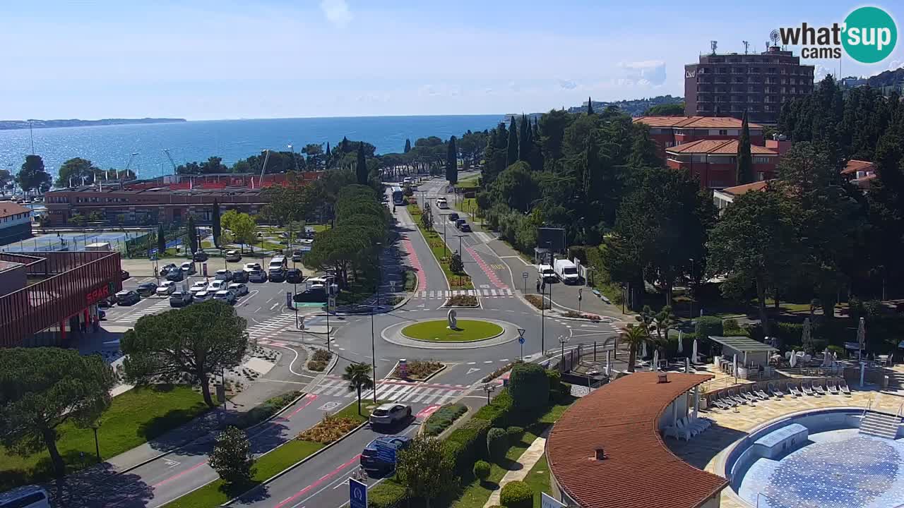 Portorose Live Webcam – vista sulla marina e i campi da tennis