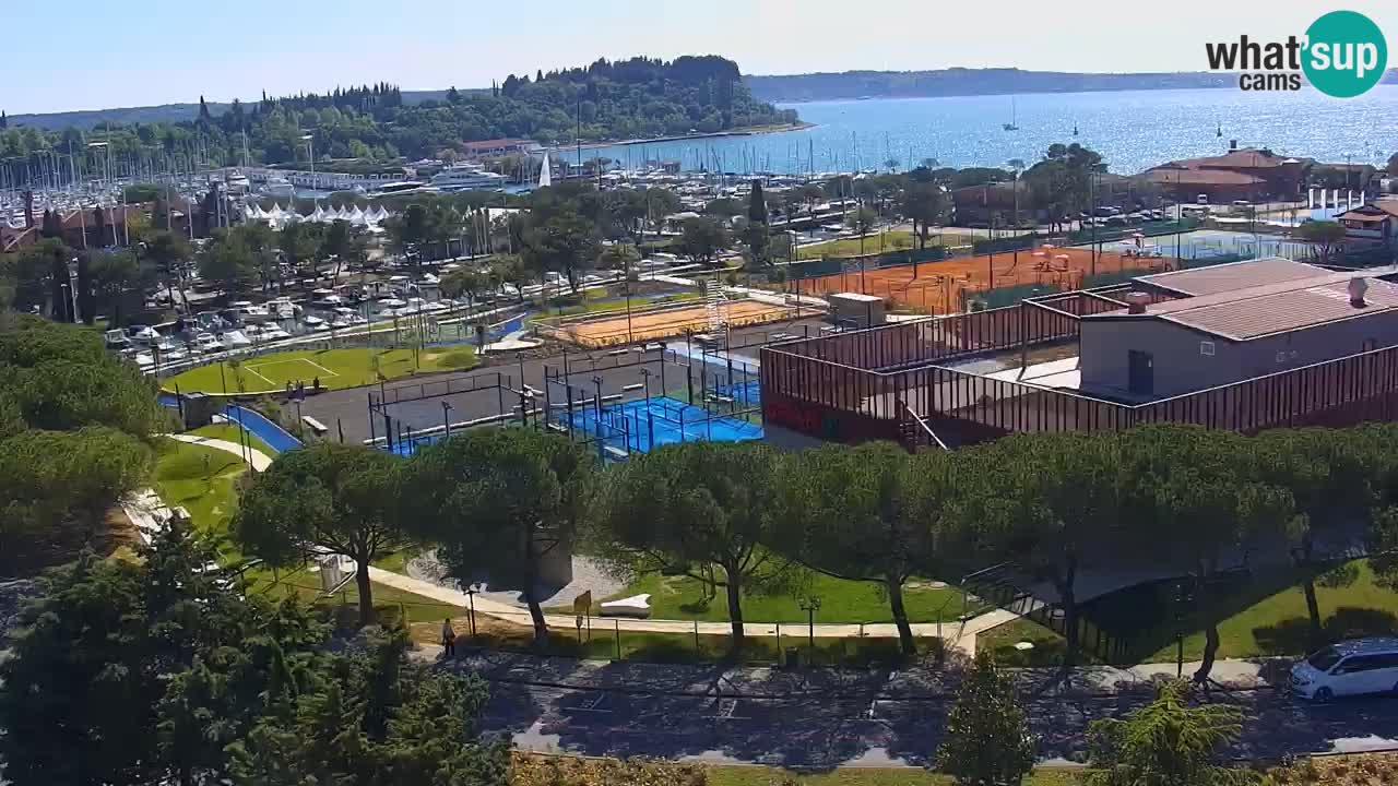 Portorose Live Webcam – vista sulla marina e i campi da tennis