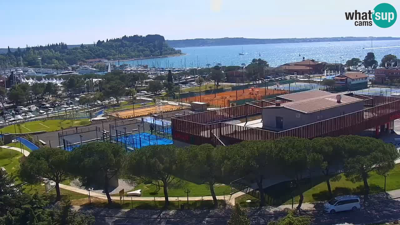 Portorose Live Webcam – vista sulla marina e i campi da tennis