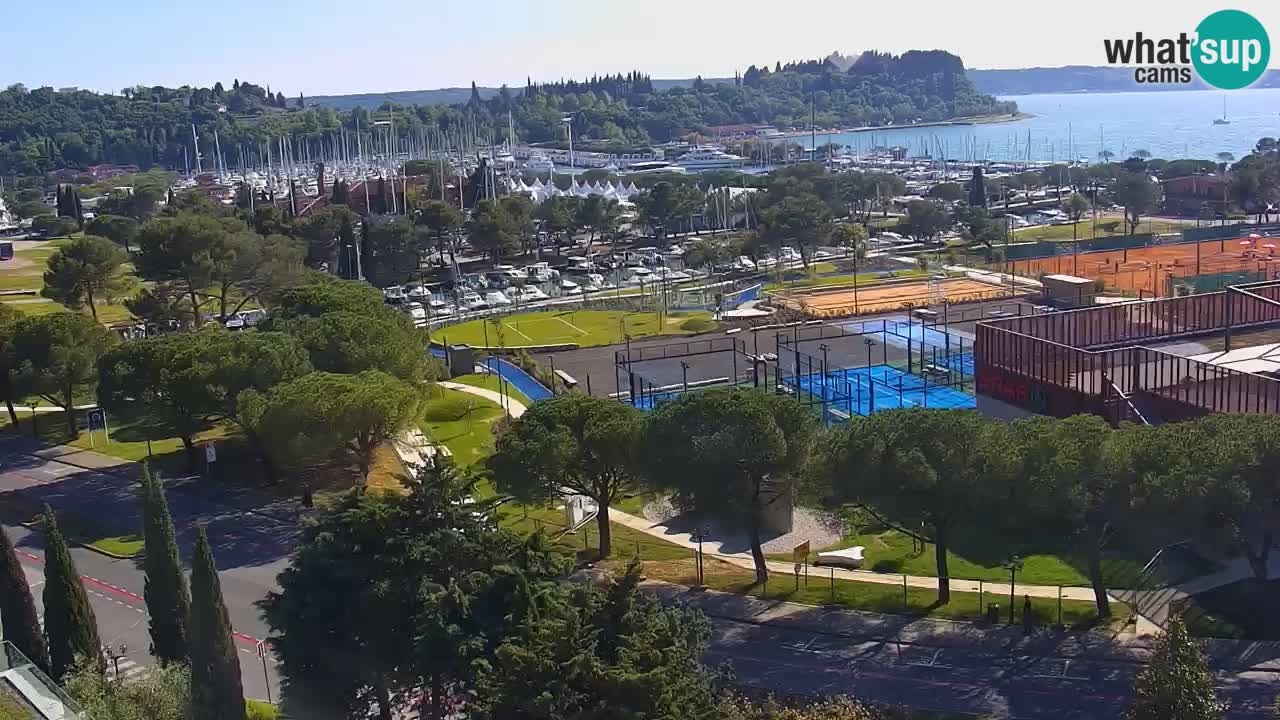 Portorose Live Webcam – vista sulla marina e i campi da tennis