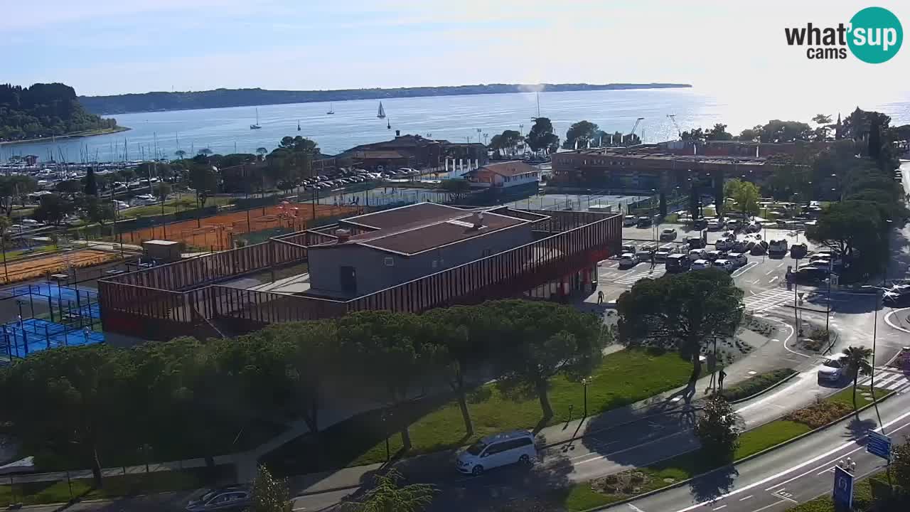 Portorose Live Webcam – vista sulla marina e i campi da tennis