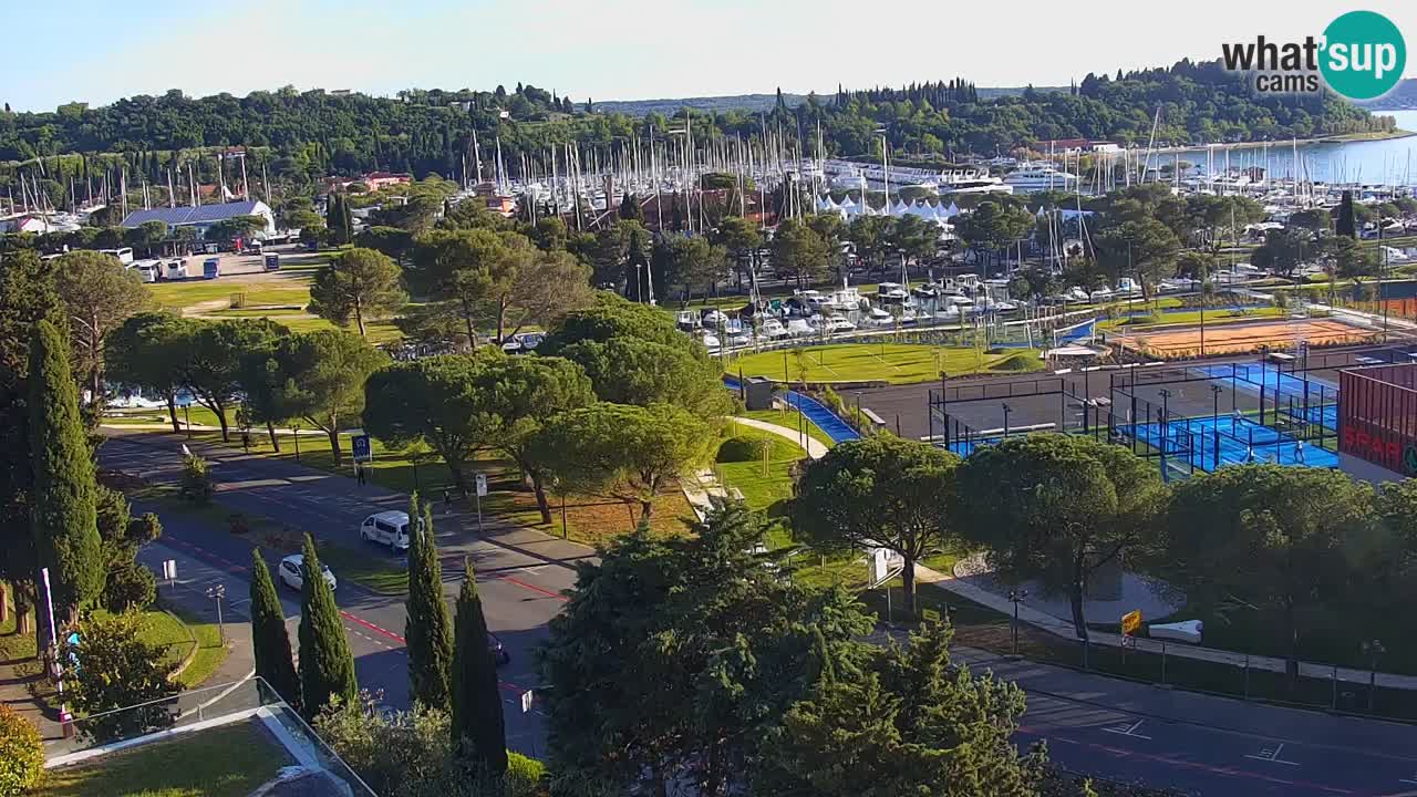 Portorose Live Webcam – vista sulla marina e i campi da tennis