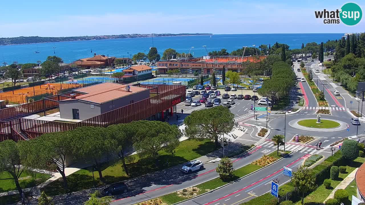 Portorož spletna kamera – pogled na marino in teniška igrišča