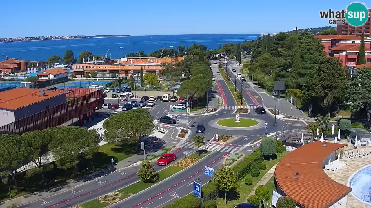 Portorož Live Webcam – view of the marina and tennis courts