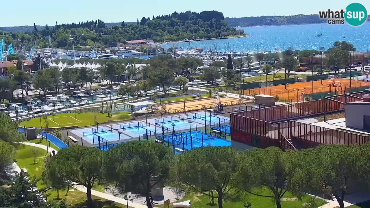 Portorož Live Webcam – view of the marina and tennis courts