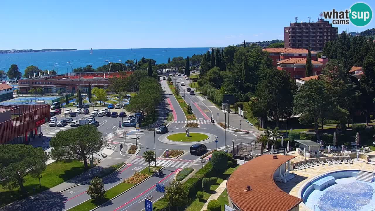 Portorož Live Webcam – vue sur la marina et les courts de tennis