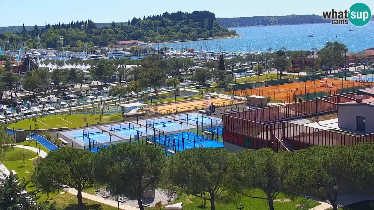 Portorož Live Webcam – view of the marina and tennis courts