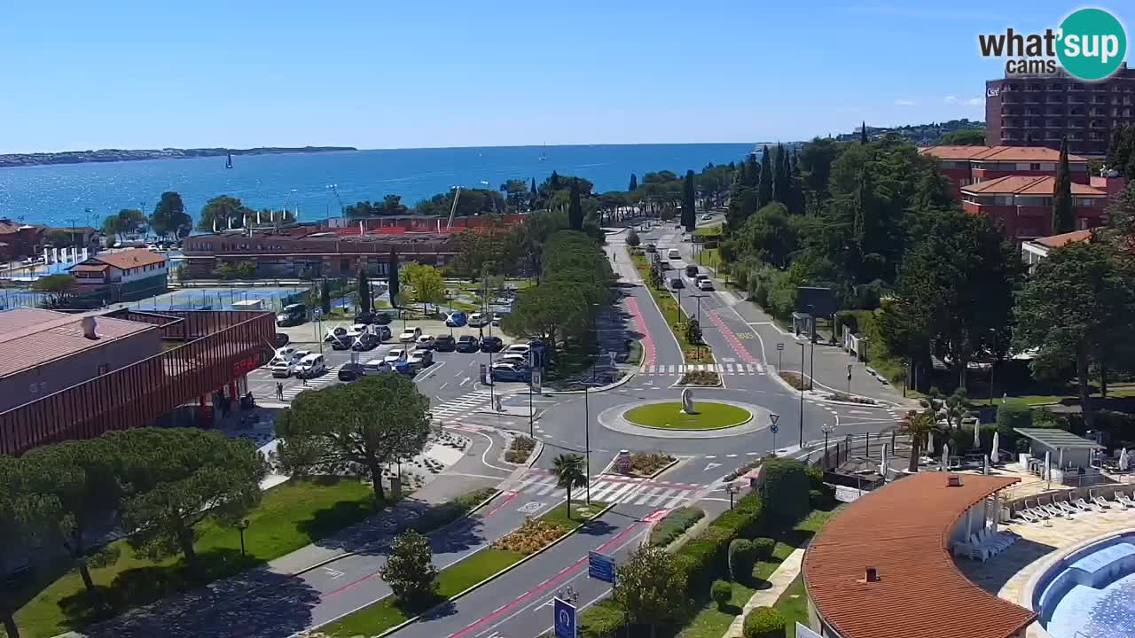 Portorož Live Webcam – view of the marina and tennis courts