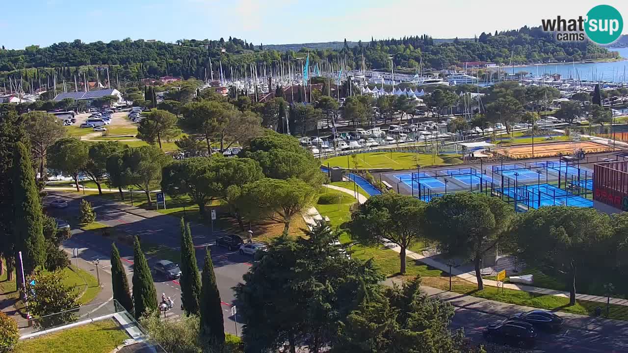 Portorož spletna kamera – pogled na marino in teniška igrišča