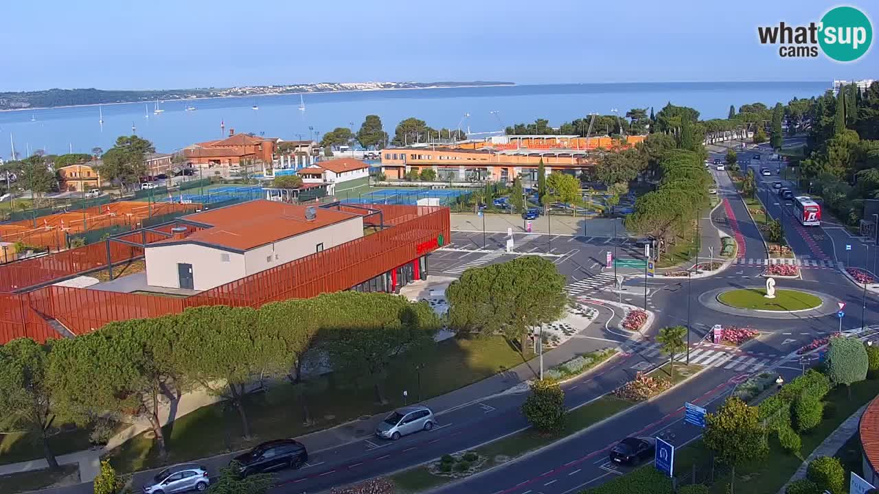 Portorož spletna kamera – pogled na marino in teniška igrišča
